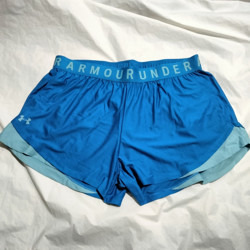 NEW Women’s Plus Under Armour Running Activewear Shorts Blue 1353764 Size 2X
